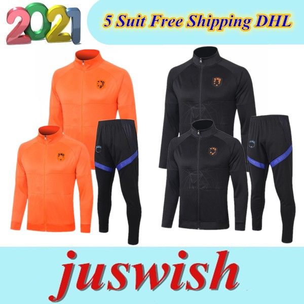 

2020 нидерланды mens полный почтовый jacket новая голландия футбол training team вирджил ван дейк de ligt мемфис survetement camisas де fute, Black;red