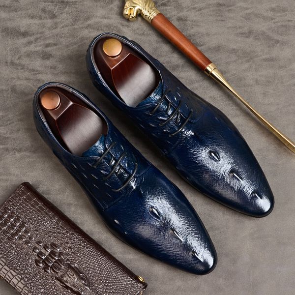 

italian genuine leather formal men's derby business shoes designer pointed toe handcrafted wedding party oxfords for male as207, Black