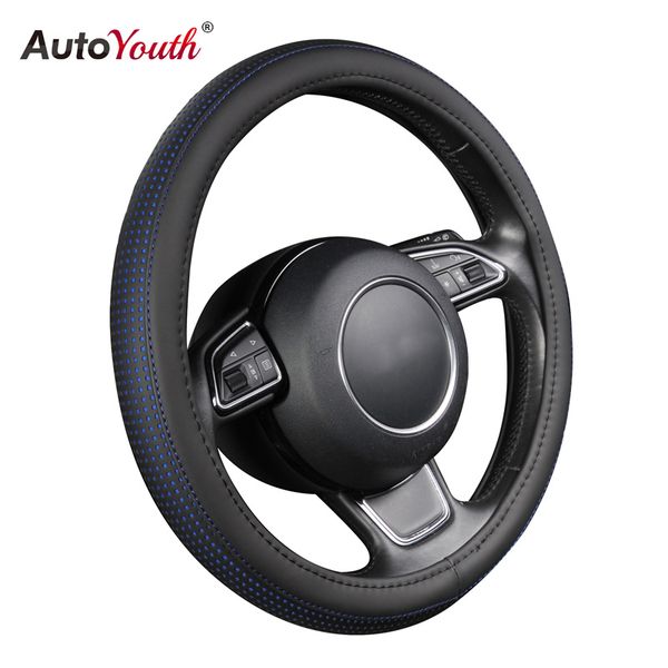 

pu leather auto steering wheel cover wheels autoyouth blue color fits 37-38 cm car styling for mondeo 4 lada vesta