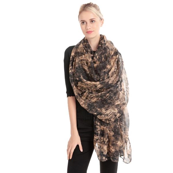 

fashion woman voile georgette printing mosaic scarf summer light breathable beach shawl autumn winter warm scarves wraps, Blue;gray