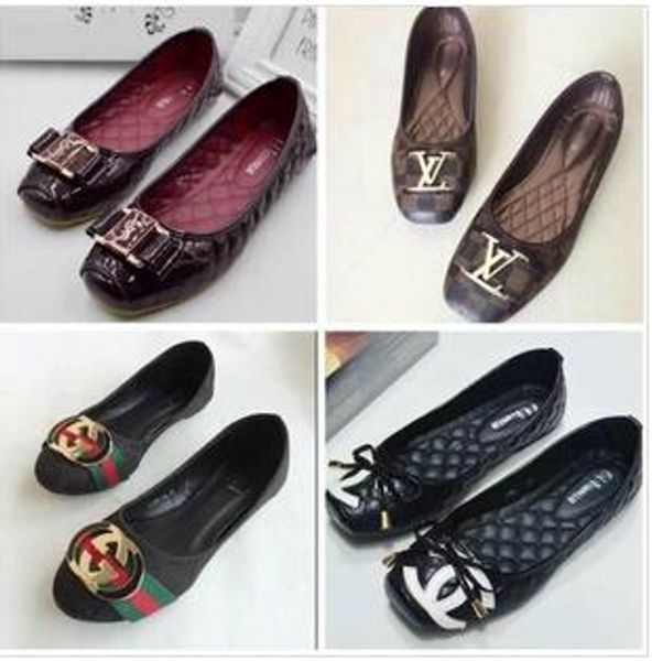 

Vv m big name de igner pointed ingle flat hoe ummer indoor lippery lipper red green flat hoe 35 to 42, Black