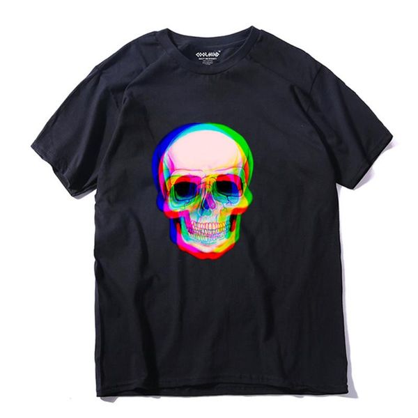 

short sleeve skull men t shirt casual loose summer mens tshirt male t -shirt tmens tee shirts size xs-2xl, White;black