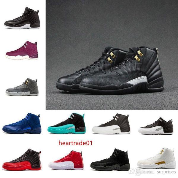 

men 12 2019 basketball shoes the master gs barons wolf grey flu game taxi playoff french blue gym red sneakers