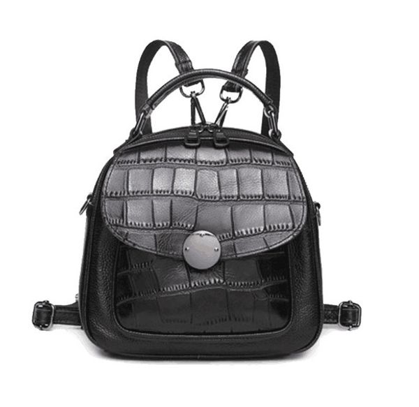 

genuine leather mini size crocodile pattern backpack high