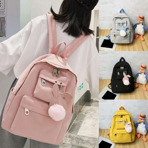 

womens girls backpack canvas school shoulder bag travel rucksack satchel bookbag ladies student school bags #30
