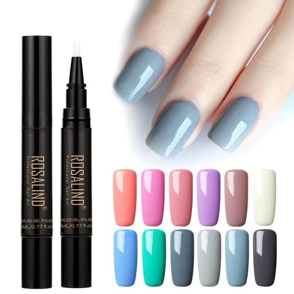 

rosalind 5ml nail polish pen 29 colors gel nail varnish pen uv led lamp soak- color for art gel lacquer