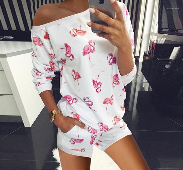 

printed women 2pcs tracksuits summer slim spring summer o neck women sports sets casual female suits floral, Gray