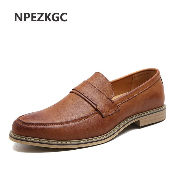 

npezkgc new 2019 luxury leather brogue mens flats shoes casual british style men oxfords fashion brand dress shoes for men, Black