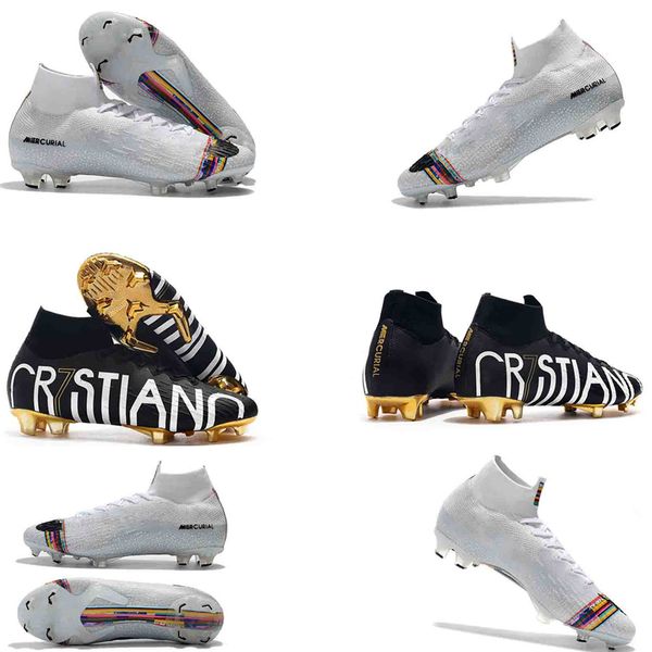 

2019 waterproof mens women kids cr7 football boots mercurial superfly kj vi 360 elite lvl up soccer shoes 35-45