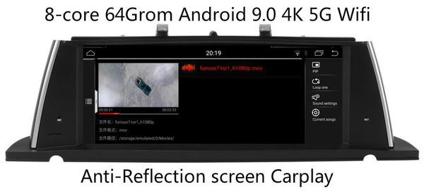 

dsp carplay 8-core 64grom 10.25" android9.0 car audio for bmw 5 series f07 gt stereo media radio head unit monitor gps navigation vedio