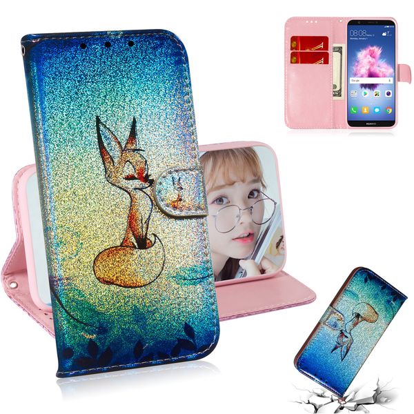 

dazzle colourful pu leather case for huawei enjoy 7s/p smart/honor 9 lite/honor 7a 5.7 inch/y6 2018 filp cover