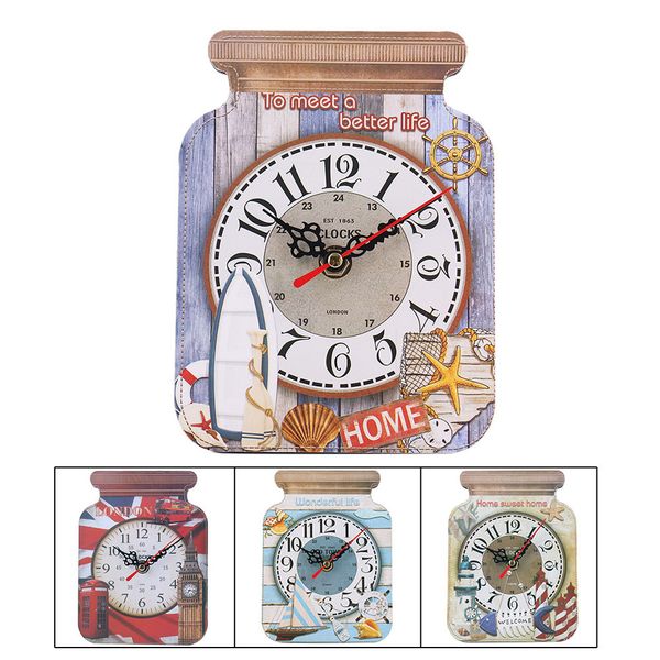 

drift bottle shape clock fashion beautiful wooden creative clock