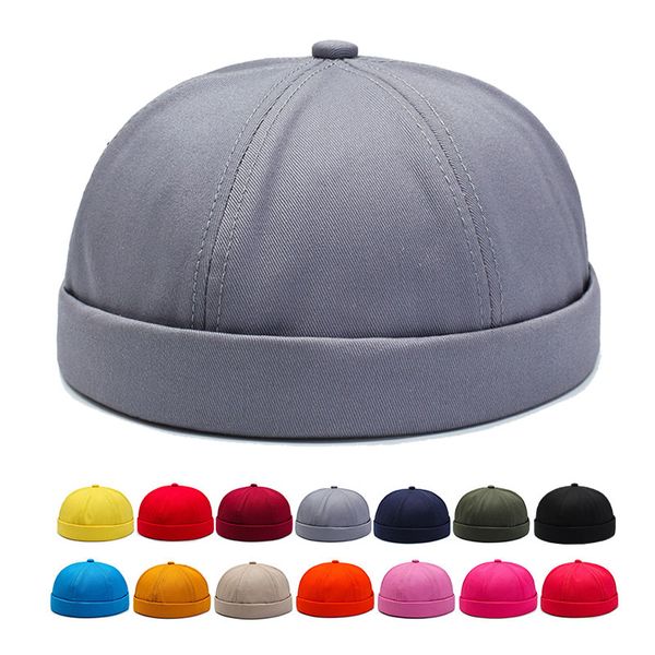 

brimless hat for men women fitted cotton bonnet skullcap red small xl youth summer black brimless cap docker sailor watch beanie