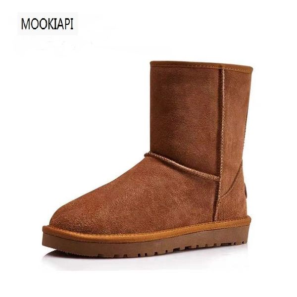 

in 2019, europe's latest high-quality men's shoes, real sheepskin, 100% natural wool, mid-barrel men's snow boots, delivery, Black