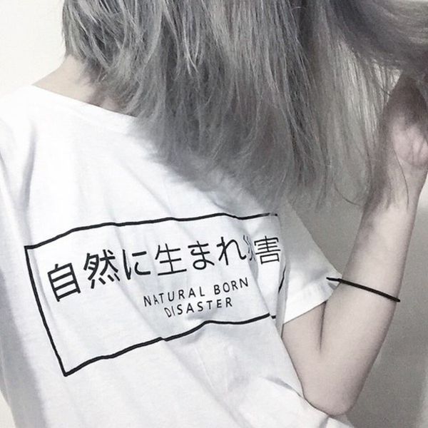 

women women shirts natuur geboren ramp harajuku vrouwelijke mode t shirt japanse karakter stijl casual tumblr instagram, White