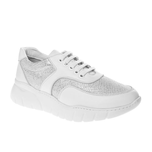 

john may women's sneakers ms-203-26 r-3009-r-3142 white leather, Black