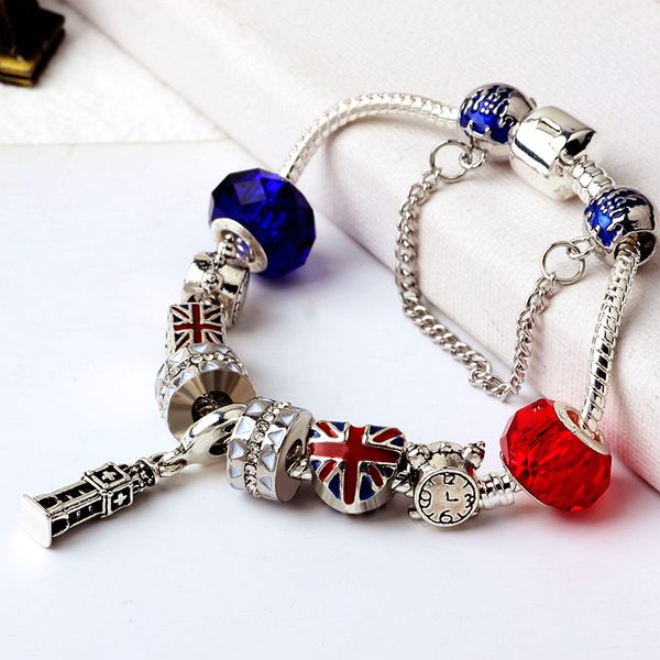 Стренд Большой британский стиль жемчуга браслета дамы DIY Лондон большой подвесной браслет
