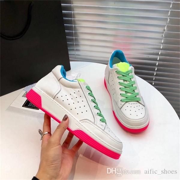 

luxury platform women trainers designer brand shoes calfskin lace-up sneaker fashion patchwork colors breathable sport shoes with box, Black