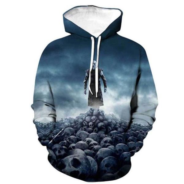 

got 3d digital print long sleeve mens hoodies designer game film fashion mens hooded sweatshirts homme clothing, Black