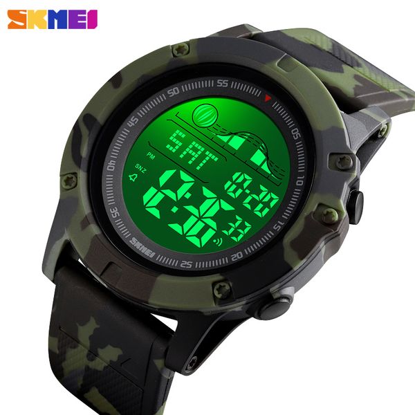 

brand skmei digital watch men luxury luminous electronic men's wristwatch waterproof countdown satch mens watch bracelet, Slivery;brown