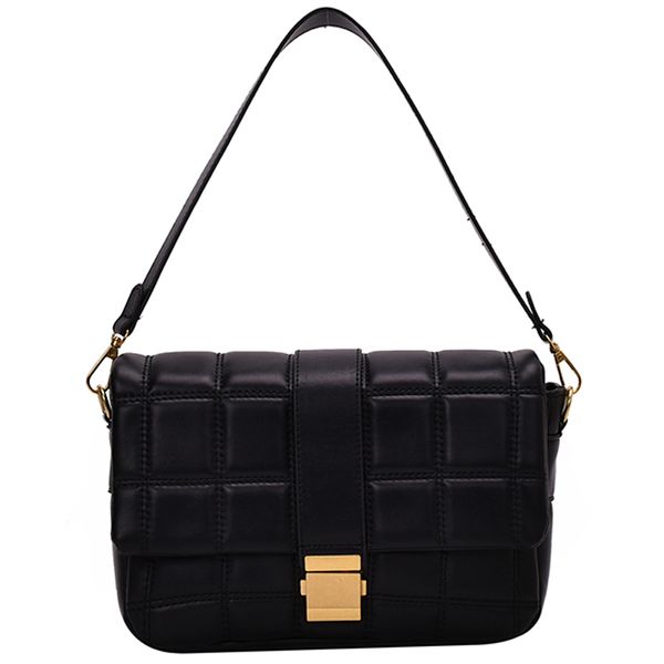 

2020 summer handbags women messenger bags female crossbody bags for women black leather plaid quilted shoulder bag clutch