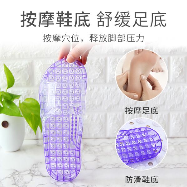 

bathroom bath household slippers womens autumn indoor anti-slip home soft-sole couples massage crystal sandals and slippers mens, Blue;gray