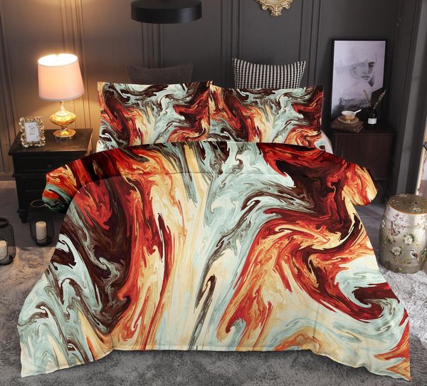 

marble printed bedding set duvet cover sets  king quilt cover bed linen