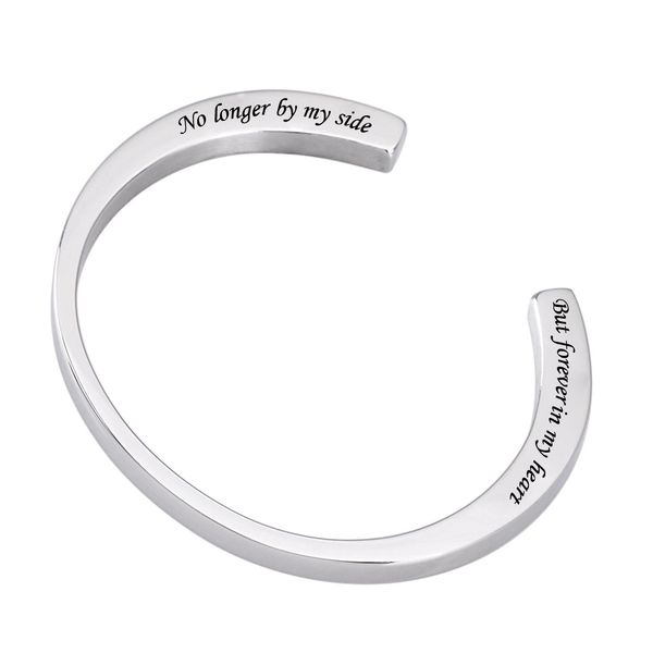 

fashion engraved memorial urn bracelet stainless steel cremation urn jewelry charm bracelet ashes memorial keepsake jewelry, Silver