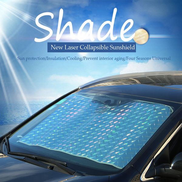 

car foldable windshield sunshades laser film visor cover front rear block window sun shade