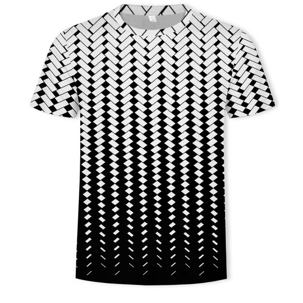 

mens designer black and white lattices print short sleeve round-neck t-shirt, White;black