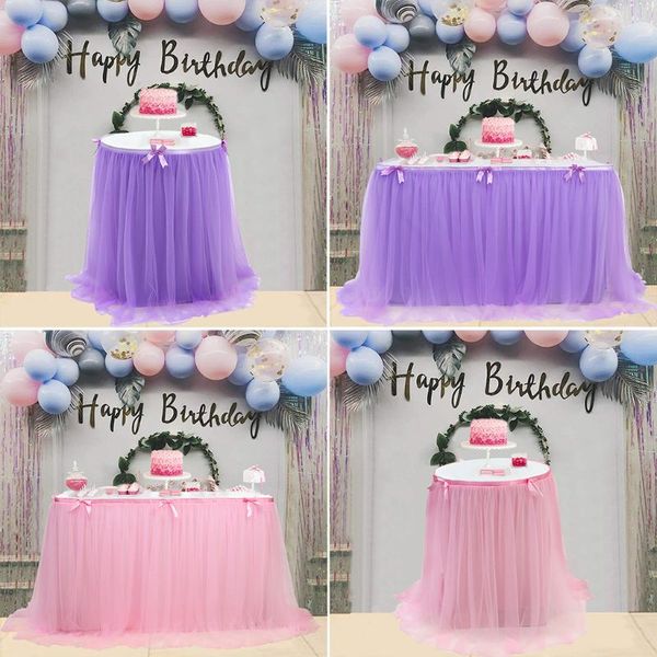 

свадьба хэллоуин день рождения тюль таблица юбка для прямоугольника круглый стол туту скатерть с атласной бантом украшения