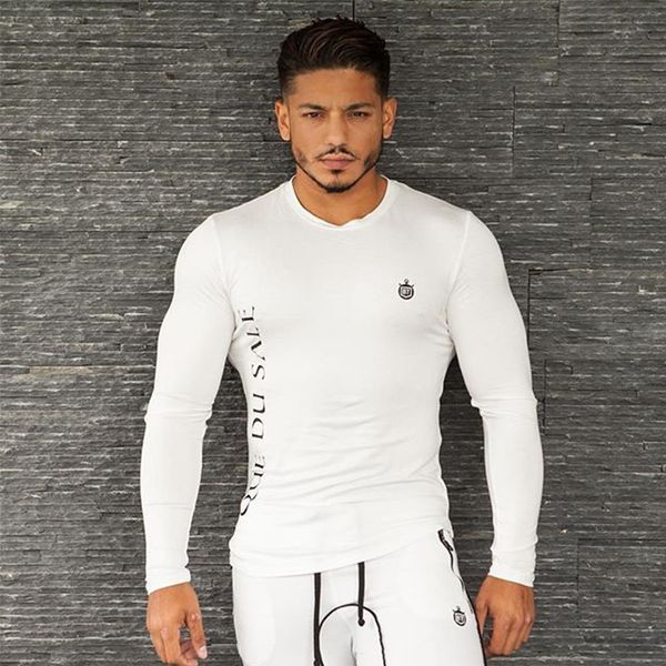 

dry fit running shirt long sleeve compression shirt rashguard sport men gym tshirt fitness tight rashgard fitness tee, Black;red