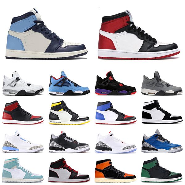

2020 unc bred men women basketball shoes 1 1s obsidian black toe travis 4s cactus jack white cement mens trainer sports sneakers