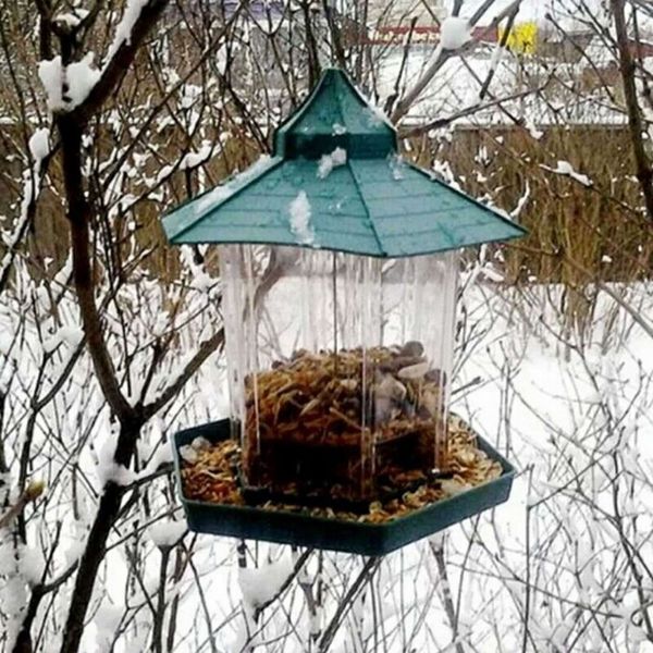 

new hot wild bird feeder открытых птиц кормушка контейнер еда висячих gazebo кормушка для украшения сада