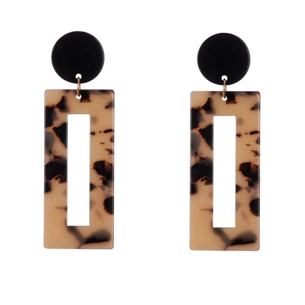 

popular acrylic earrings leopard print geometric rectangle resin dangle drop earrings for women earings fashion jewelry gifts, Silver