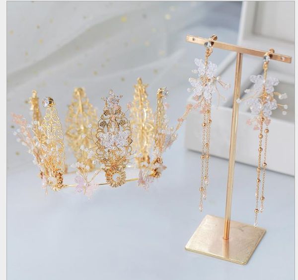 

bride's headdress golden crown super immortal princess crown marriage headdress wedding dress accessories, Slivery;golden