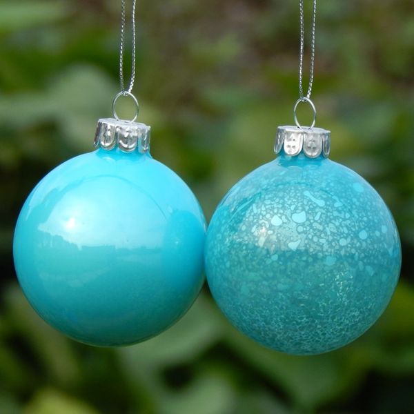 

4pcs/pack sky blue hand made christmas glass pendants hand painting glass christmas ball home decoration