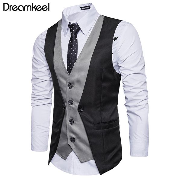 

2019 dreamkeel mens suits vest new male boys popular selling fashion business casual wear men waistcoat clothing y, Black;white