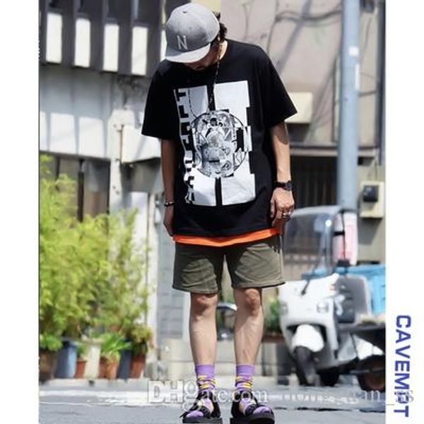 

2020ss новый принт japen черный белый футболка мужчины женщины 1 высокое качество летний стиль мыть сделать старый краситель, White;black