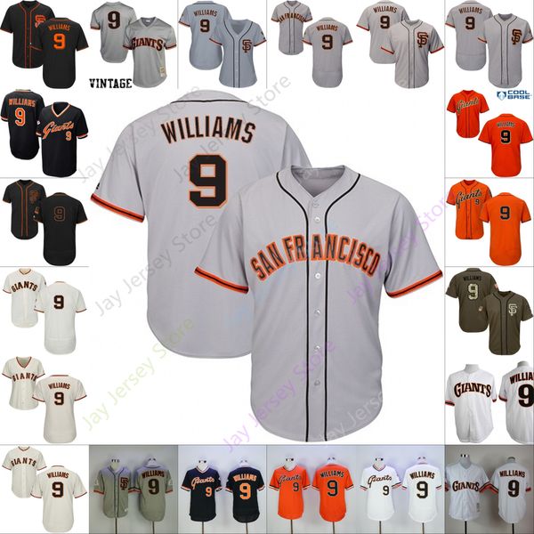 

Custom San Francisco 9 Matt Williams Jersey Giants Jerseys Cooperstown Cool Base Flexbase White Black Red Grey Home Away Men Women Youth kid