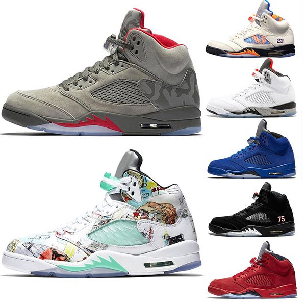 

classic camo grey 5 5s mens basketball shoes wings red suede black metallic saint germain brand v athletics sneaker men designer trainers