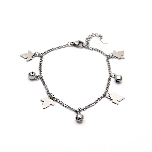 

сладкие женские браслеты серебряный маленький колокольчик форма браслет из нержавеющей стали ювелирные изделия для женщин br05171, Golden;silver