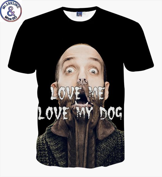 

mens designer european size large size 3dt shirt fat short sleeve funny creative art figure t round neck t-shirt, White;black