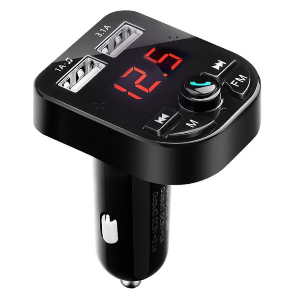 

dual usb fm transmitter car kit handsadapter mp3 player quick charge multifunctional wireless radio portable tf card music
