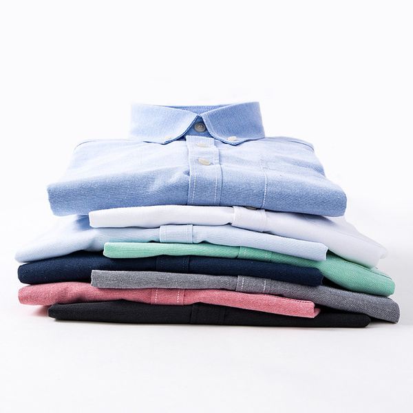 

men's clothes simple formal white turn-down collar solid men shirt long sleeve pink black shirts dress casual slim fit clothing, White;black