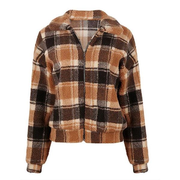 

women's down & parkas autumn and winter plaid thick warm cotton coat, Black