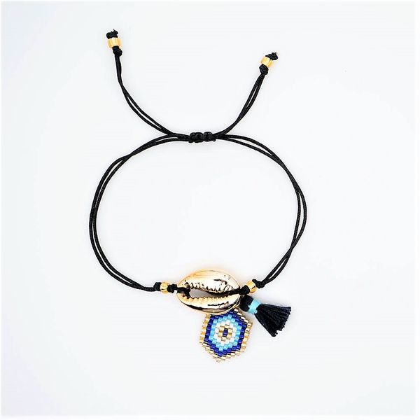 

go2boho shell bracelets delica miyuki evil eye bracelet eye charm pulseira mujer 2019 summer jewelry women friendship gift, Golden;silver