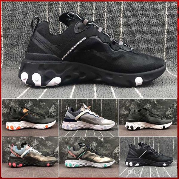 

2019 react element volt 55 game royal taped seams running shoes for women men 55s blue chill trainer s sail sports sneakers a51c0, Black