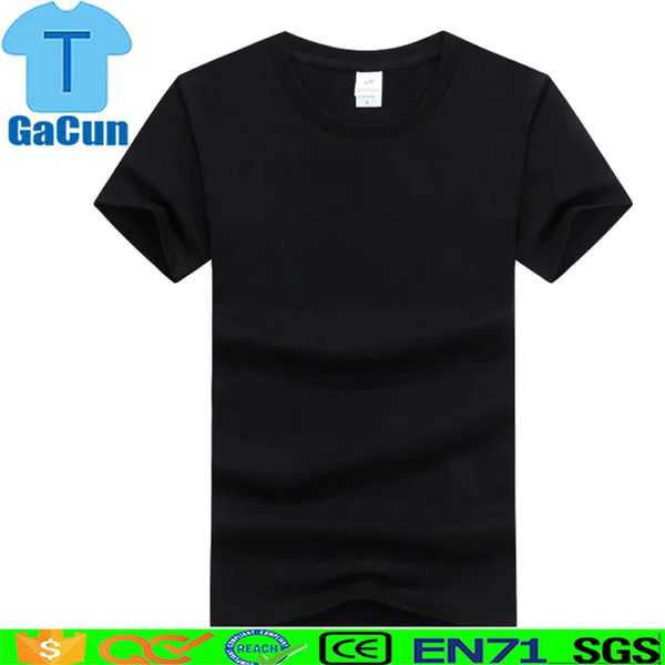 Fabbrica della Cina Famiglia Logo personalizzato Foto Stampa testo T-shirt nera Manica corta Parent Kid Tees Top