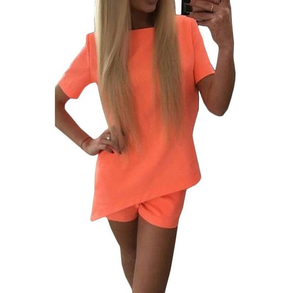 

лето женщина костюм из двух частей установить костюм женщины короткого костюм casual 2 piece set женского костюм женщины набор девушек топ д, Gray